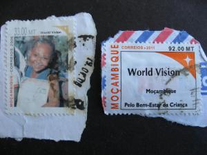 MOZAMBIQUE Sc 1746A (faulty) + a 2011 issue postally used on piece check m out!  