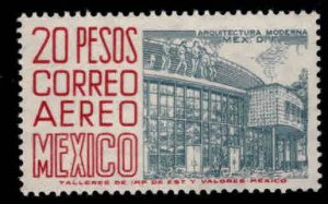 MEXICO Scott C268 MH* Airmail stamp Carmine and Blue Gray