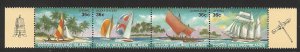 Cocos Islands 1987 sailboats strip of 4  MNH  sc158