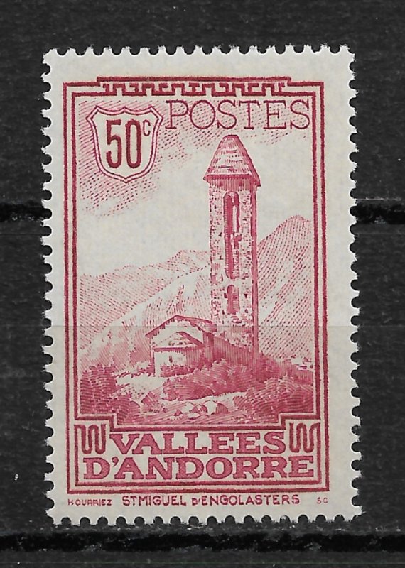 French Andorra 1932, Scott # 37, 50c,VF MVLH*OG (FR-1)