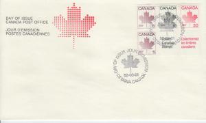 1982 Canada Maple Leaf Booklet Pane  (Scott 945a) FDC