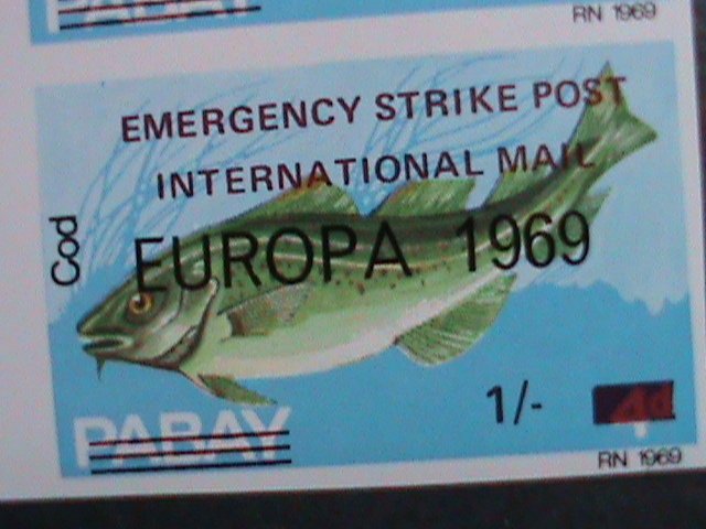 ​PABAY-1969-EUROPA-FISHES-EMERGENCY STRICK - INTERNATIONAL MAIL IMPERF PAIRS