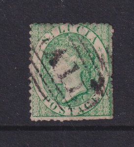 St. Lucia, Scott 6 (SG 8x), used, Watermark Reversed