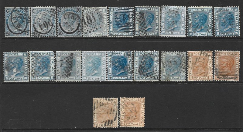 -COLLECTION LOT 10959 ITALY #34-6 1865+ 20 STAMPS STUDY CV+$63