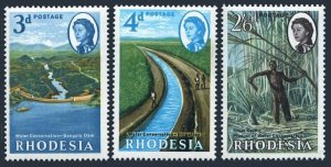 Rhodesia 203-205, MNH. Michel 4-6. Bangala Dam, Irrigation canal, Sugar cane.