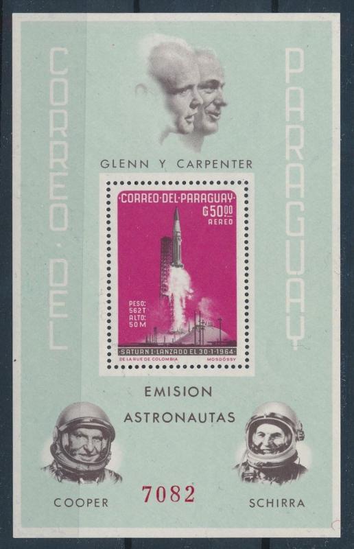 [72807] Paraguay 1964 Space Travel Weltraum Souvenir Sheet MLH