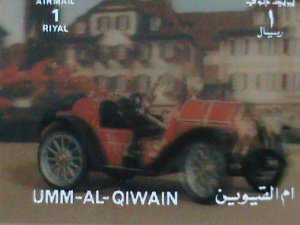 ​UMM AL QIWAIN- MEDIUM SIZE 3D STAMP LOVELY CLASSIC ANTIQUE CAR MNH VF LAST ONE-