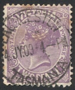 AUSTRALIA Victoria 1905 2d QV Used VF, LAUNCESTON, TASMANIA postmark/cancel