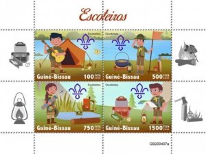 Guinea-Bissau - 2020 Boy Scouts & Girl Scouts - 4 Stamp Sheet - GB200407a