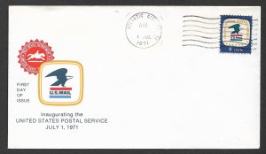 USA 1971 8c USPS Inauguration Issue Sc 1396 ATLANTIC CITY NEW JERSEY FDC