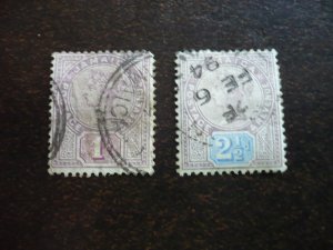 Stamps - Jamaica - Scott# 24, 26 - Used Partial Set of 2 Stamps