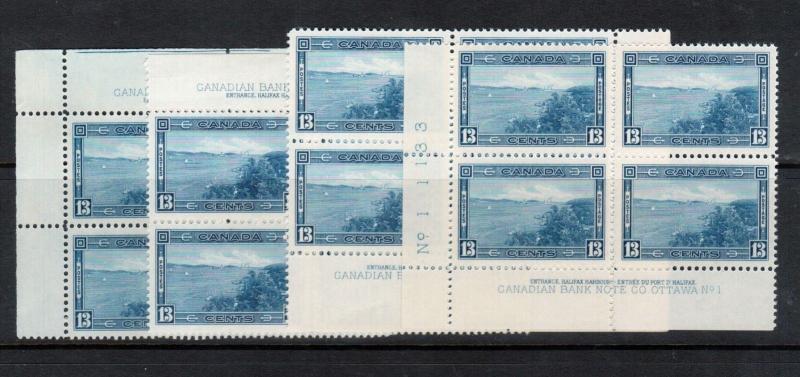 Canada #242 Very Fine Never Hinged Plate #1 Match Set Of Blocks