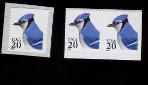 US 1996,  BLUE JAY, MNH single + pair 