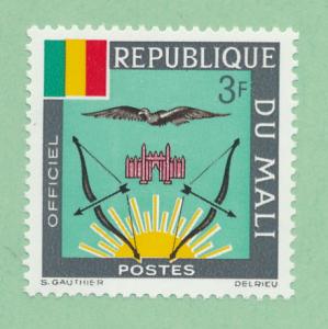   Mali 1964 Scott  o14  MNH - 3fr, Coat of Arms