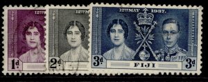 FIJI GVI SG246-248, 1937 CORONATION set, FINE USED.