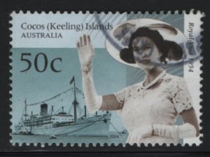 Cocos Islands 2004 used Sc 338b 50c QEII, Royal Yacht Gothic Royal Visit 50th...