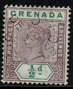 GRENADA QV 1895-99 1/2d MAUVE & GREEN VFU SG48 Wmk.CrCA P.14 VGC