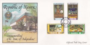 Nauru # 264-267, 15th Year of Independence, First Day Cover