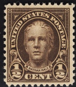 US #653 1/2c Olive Brown Hale MINT NH   SCV $0.35