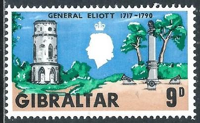 Gibraltar, Sc #206, 9d MH