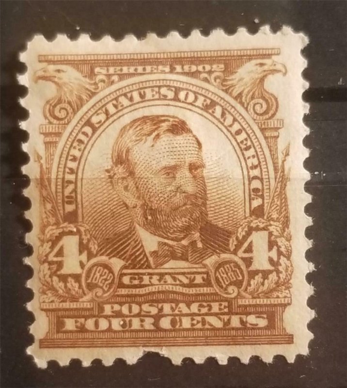 US Scott 303 4c Grant Hinged OG Faults T7024