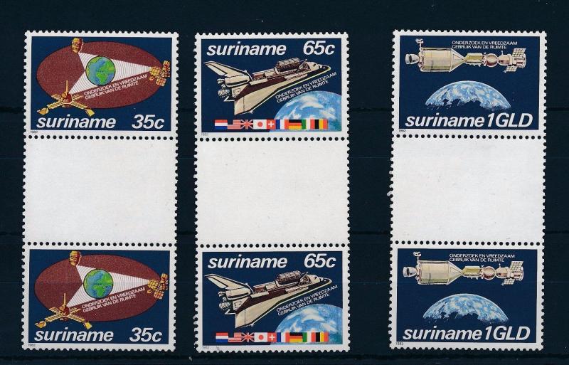 [34629] Surinam Suriname  Space Set in gutterpairs  MNH