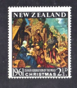 NEW ZEALAND  SCOTT #355 USED 2 1/2p  1961 CHRISTMAS