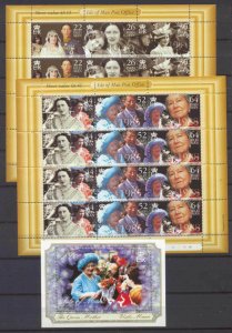 Isle of Man 857-59 MNH m/s Queen mother SCV34.25