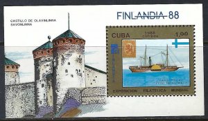 Cuba 3034 MNH SS FINLANDIA 88 SHIP [D5]