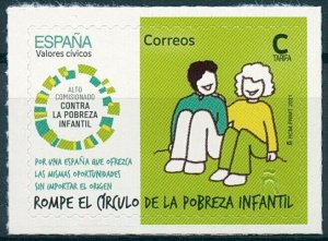 Spain 2021 MNH Stamps Eradication of Child Poverty 1v S/A Set