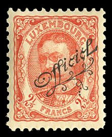 Luxembourg #O97 Cat$65, 1908 2 1/2fr vermilion, hinged