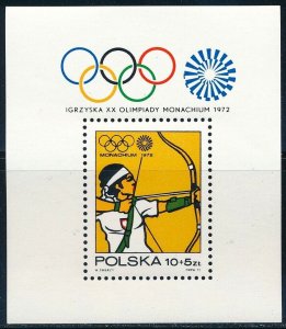 Poland - Munich Olympic Games MNH Sports Sheet Archery (1972)