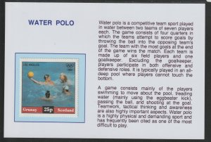 OLYMPICS - WATER POLO  mounted on glossy card with text