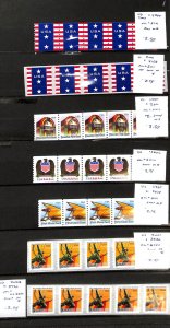 United States Stamp Collection 13 Pages in Stockbook, Mint Plate # Strips (BC)