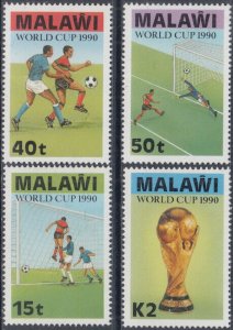 MALAWI Sc # 566-9 CPL SET 1990 FIFA WORLD CUP CHAMPIONSHIPS in ITALY