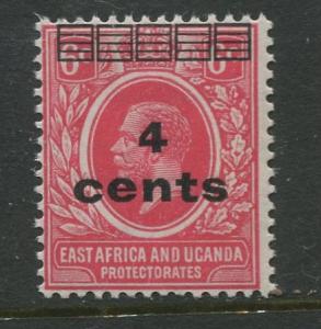 East Africa & Uganda - Scott 62- KGV Overprint -1919 - MNH- Single 4c Stamp