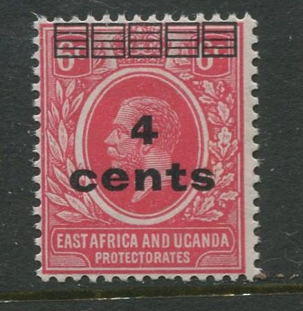 East Africa & Uganda - Scott 62- KGV Overprint -1919 - MNH- Single 4c Stamp