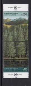 United Nations Geneva  #165-166a  MNH  1988 survival of the forest . pair