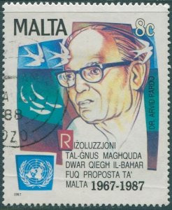 Malta 1987 SG816 8c Dr Arvid Pardo FU