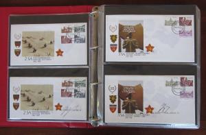 South Africa Military Covers Collection, 100+/- in padded album, many signed.