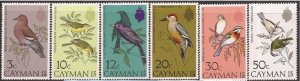 Cayman Islands - 1974 Birds, Grackle, Woodpecker, Tanager - 6 Stamp Set #322-7