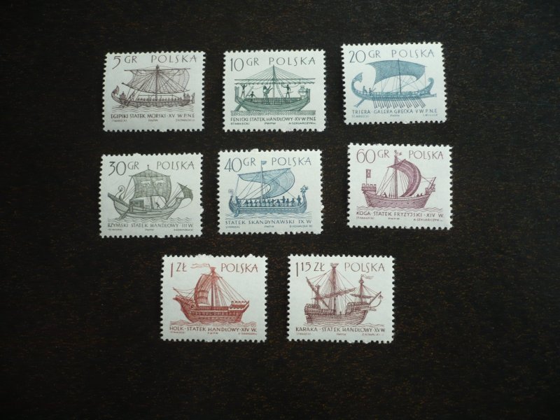 Stamps - Poland - Scott# 1299-1306 - Mint Hinged Set of 8 Stamps