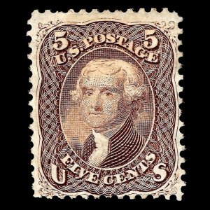 WCstamps: U.S. Scott #76 / 5c Brown, VG/F, Mint OGh, 2013 Weiss Cert CV $1,400