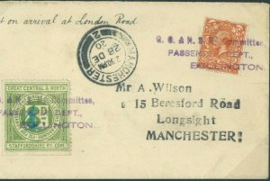 GB Cover Cheshire RAILWAY *GC & NORTH STAFFS RY Co.* 3d RLS Overprint 1920 R146a