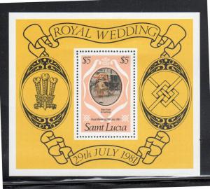 ST. LUCIA #546  1981  ROYAL WEDDING  MINT  VF NH  OG  S/S