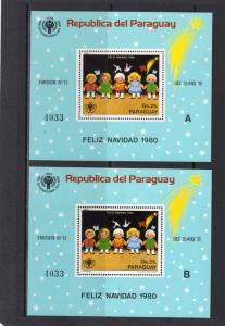 Paraguay 1980 Sc#1971A/B  International Year of the Child (ICY) 2 S/S MLH