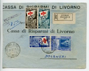 Complete set gymnastics on envelope rec. from Livorno to Bolgheri