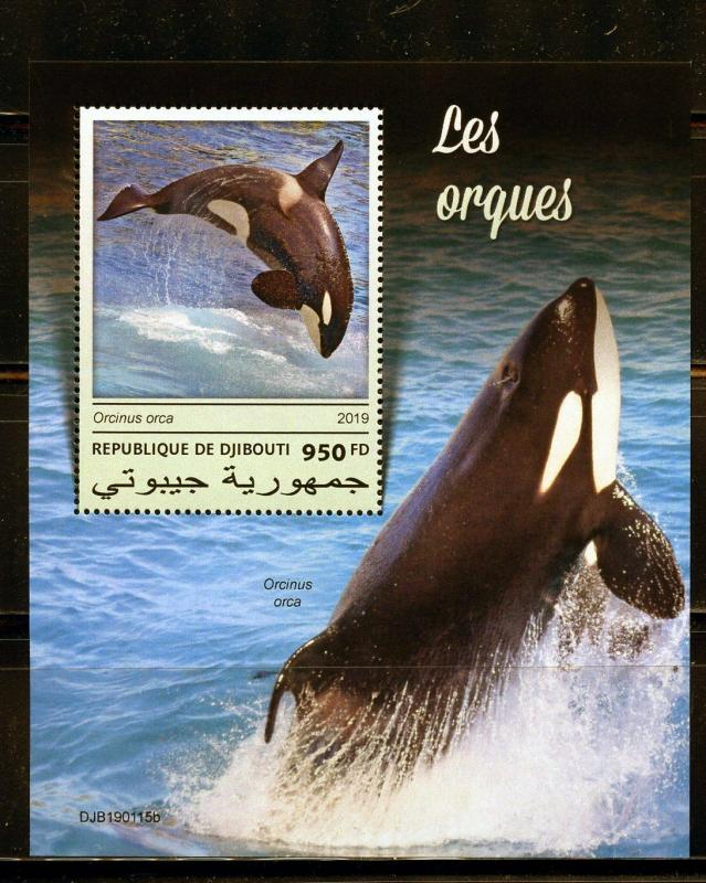 DJIBOUTI  2019  WHALES SOUVENIR   SHEET  MINT NH