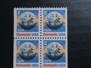 ​UNITED STATES-1988-SC#2277 E-STAMPS-U.S. ADDRESS ONLY-EARTH-MNH- BLOCK OF 4