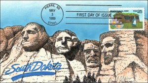 Scott 2416 25 Cents South Dakota David Peterman Hand Painted FDC 4 Of 15